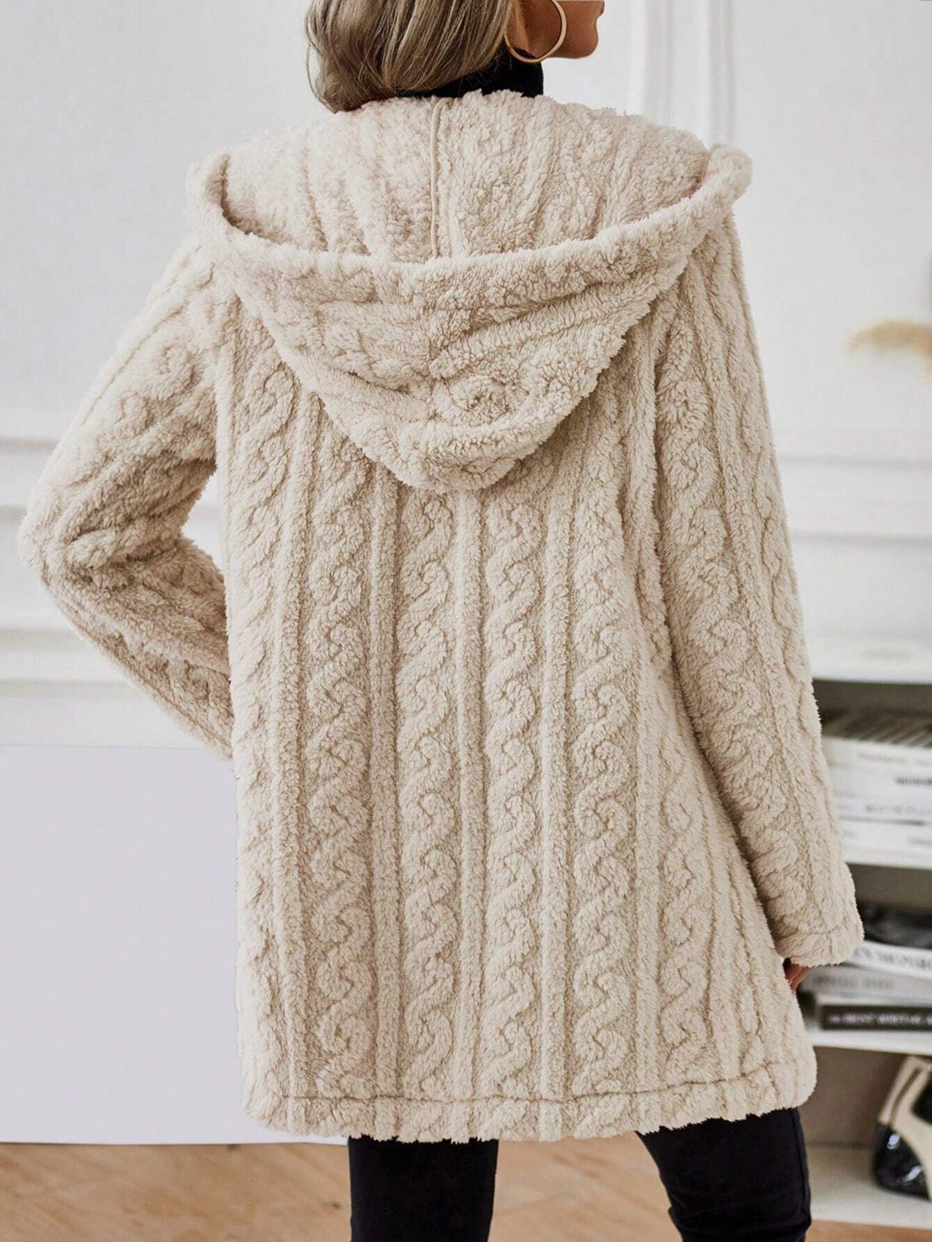 Women’s Twisted Hooded Jacket – Cozy Warmth for Autumn & Winter 3