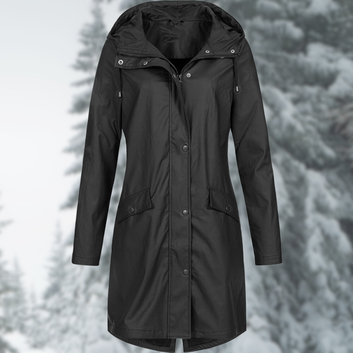 Women's Waterproof Long Raincoat – Stylish Hooded Design for All-Day Comfort 1