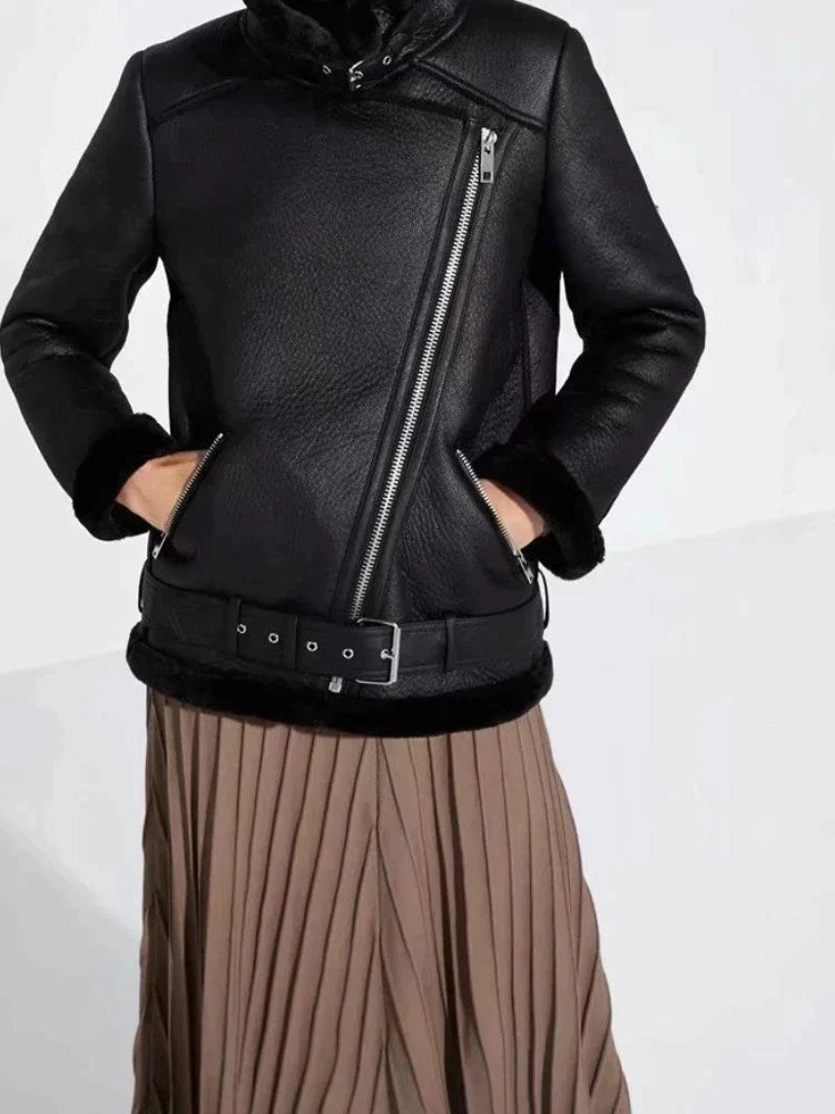 Women's Wide Lapel Coat – Chic Belted Design for Fall & Winter 1