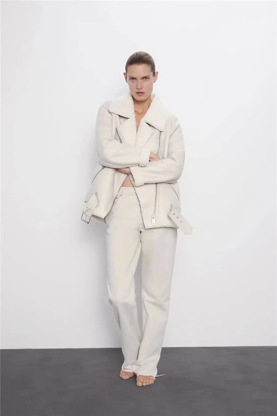 Women's Wide Lapel Coat – Chic Belted Design for Fall & Winter 7