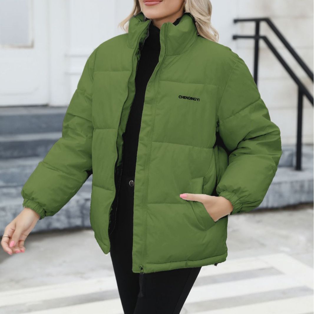 Women's Windproof Puffer Jacket – Cozy Cotton with Turtle Neck 2