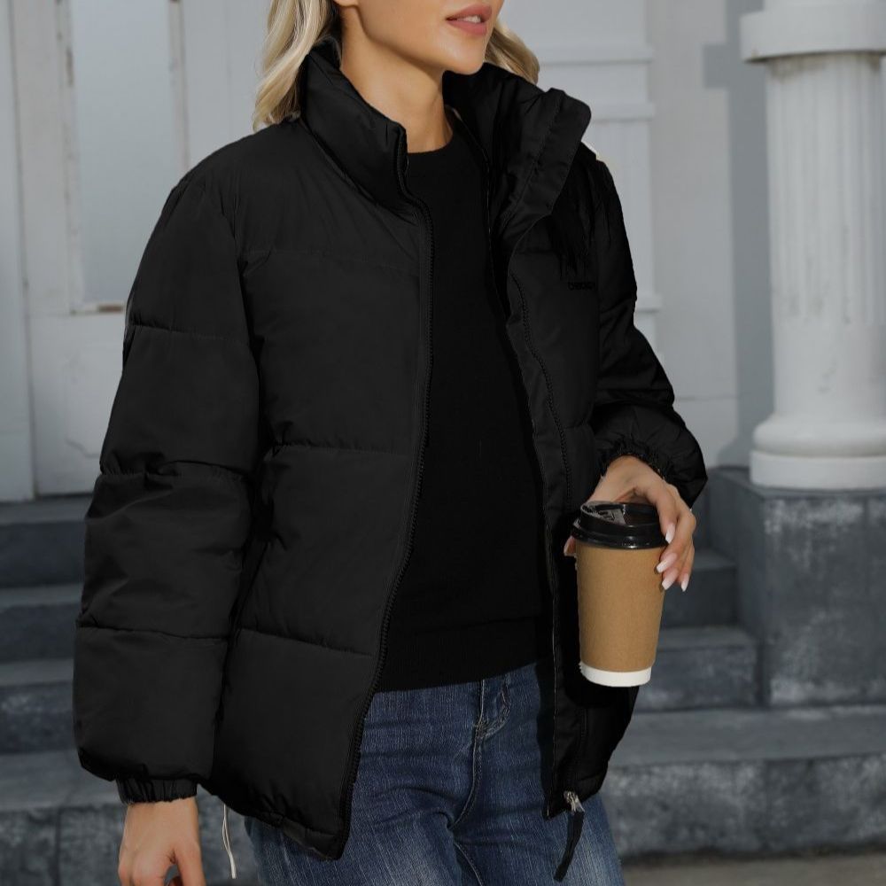 Women's Windproof Puffer Jacket – Cozy Cotton with Turtle Neck 3