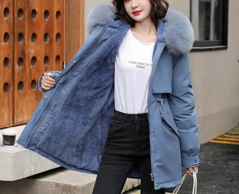 Women's Winter Jacket – Removable Faux Fur Collar & Hood 1