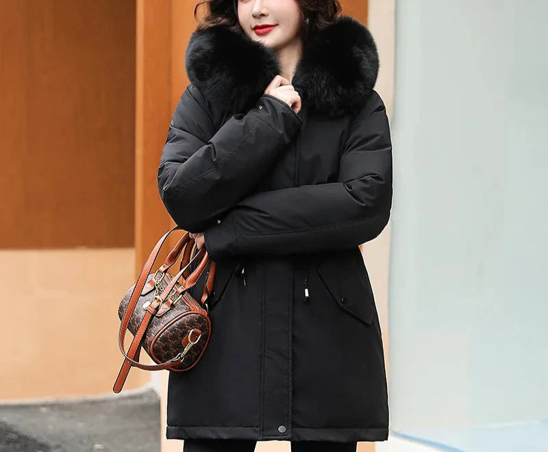 Women's Winter Jacket – Removable Faux Fur Collar & Hood 2