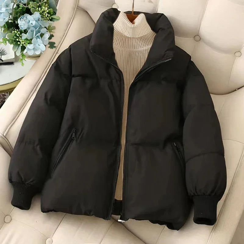 Women's Winter Puffer Jacket – Stylish Warmth with Notched Neck 1