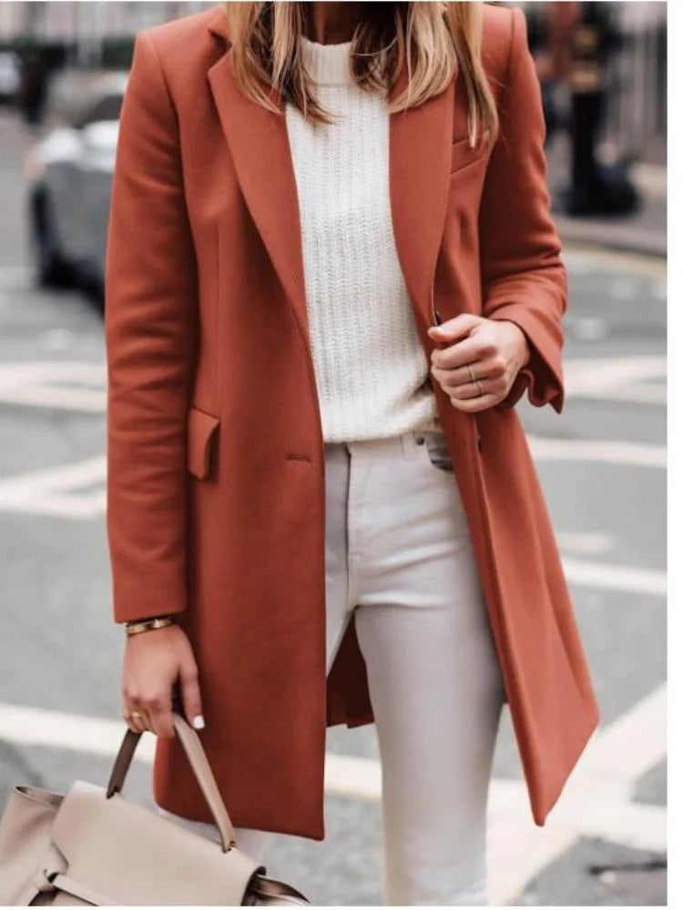 Women's Wool Blend Trench Coat – Cozy Elegance for Winter 1