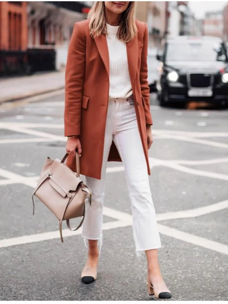 Women's Wool Blend Trench Coat – Cozy Elegance for Winter 2