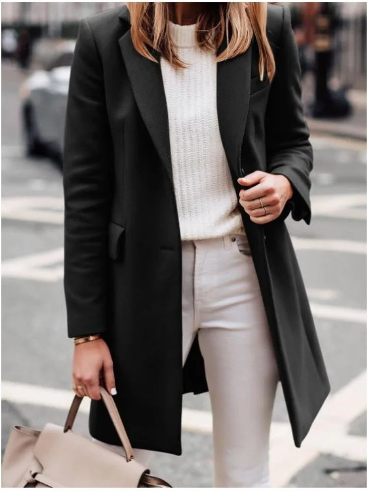 Women's Wool Blend Trench Coat – Cozy Elegance for Winter 4