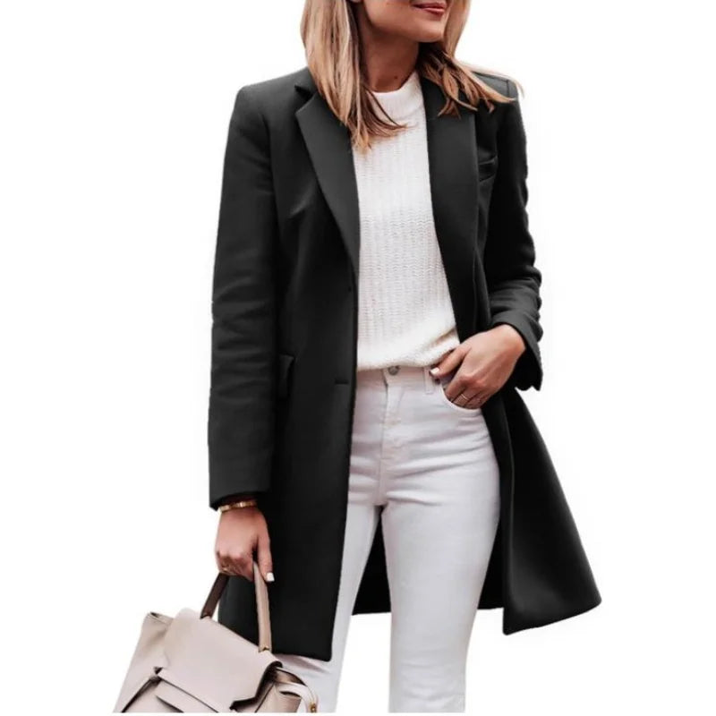 Women's Wool Blend Trench Coat – Cozy Elegance for Winter 8