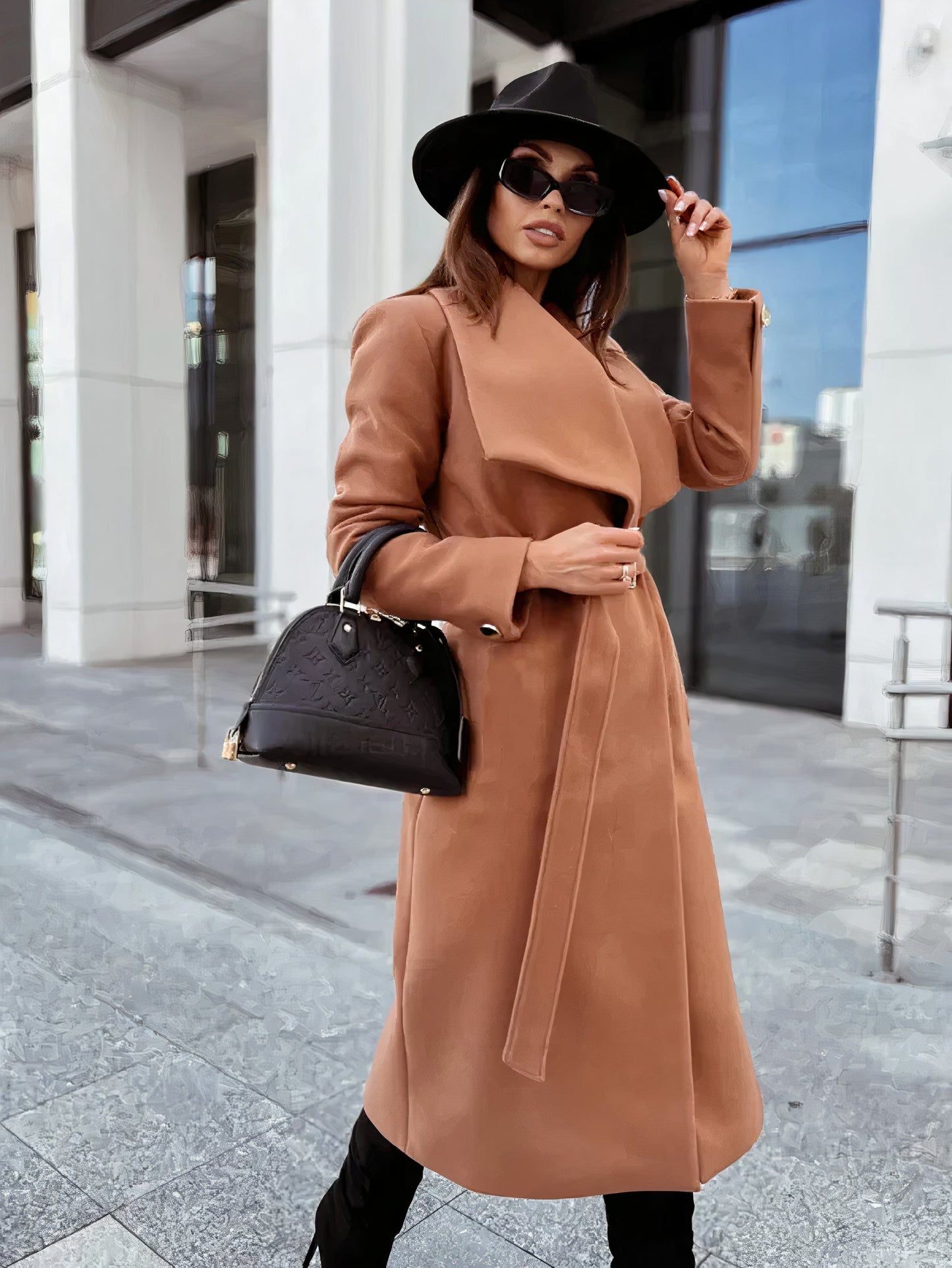 Women's Wool Blend Trench Coat – Elegant Style for Autumn 1