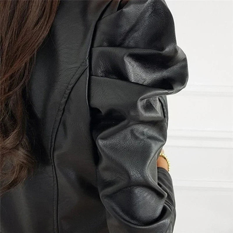 Womens Leather Jacket – Chic PU Style with Slim Fit Design 2