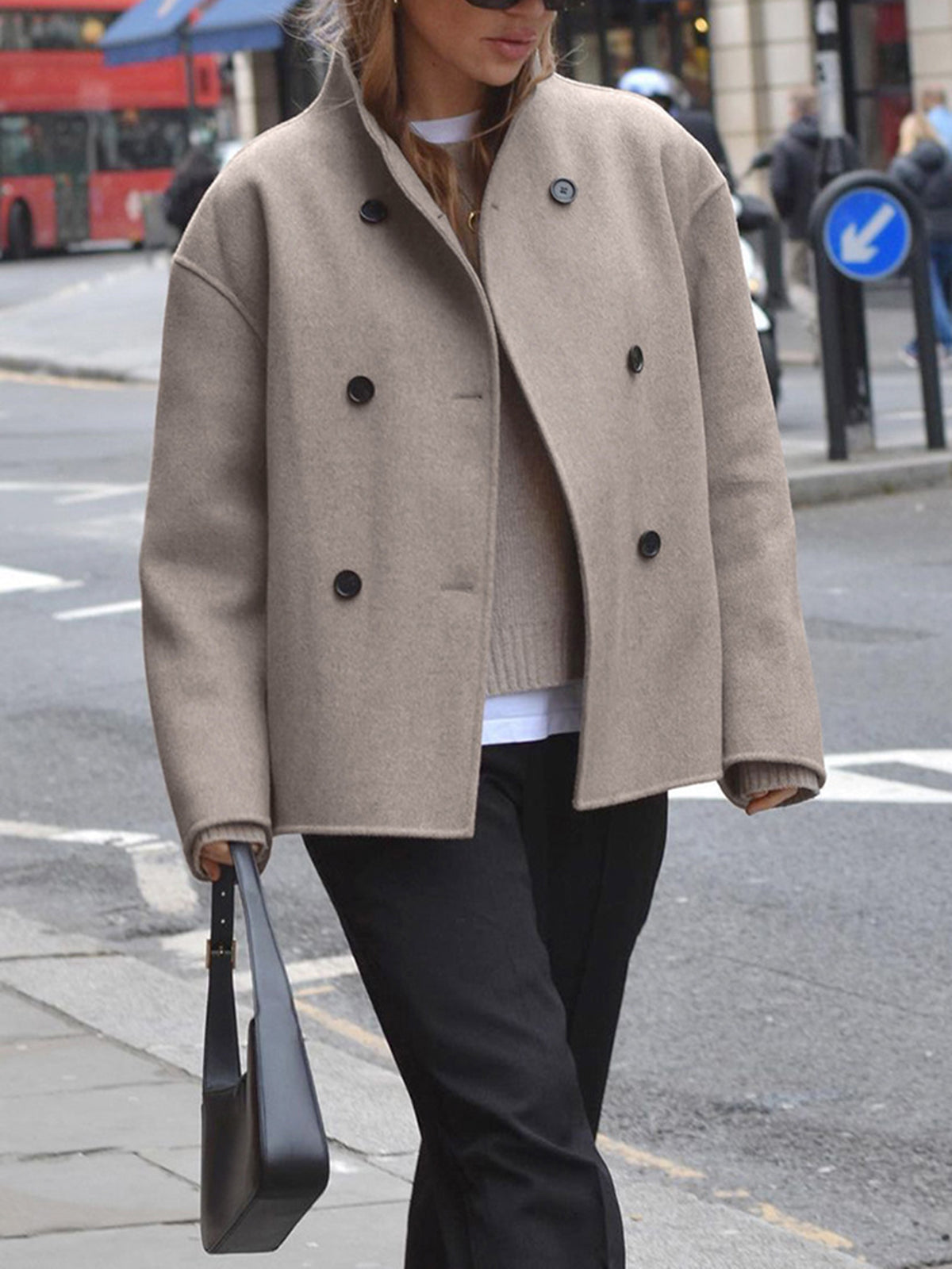 Wool Coat Women – Elegant V-Neck for Warmth & Style 2