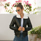Black Faux Leather Jacket – Chic Relaxed Fit for Winter Style 2