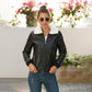 Black Faux Leather Jacket – Chic Relaxed Fit for Winter Style 3