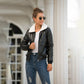Black Faux Leather Jacket – Chic Relaxed Fit for Winter Style 4