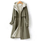 Black Trench Coat Women – Cozy Chic with Drawstring Waist 1