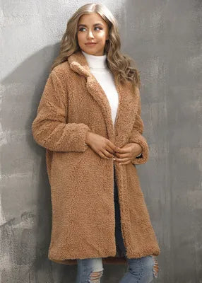 Cozy Long Winter Jacket – Open Front for Effortless Style 0