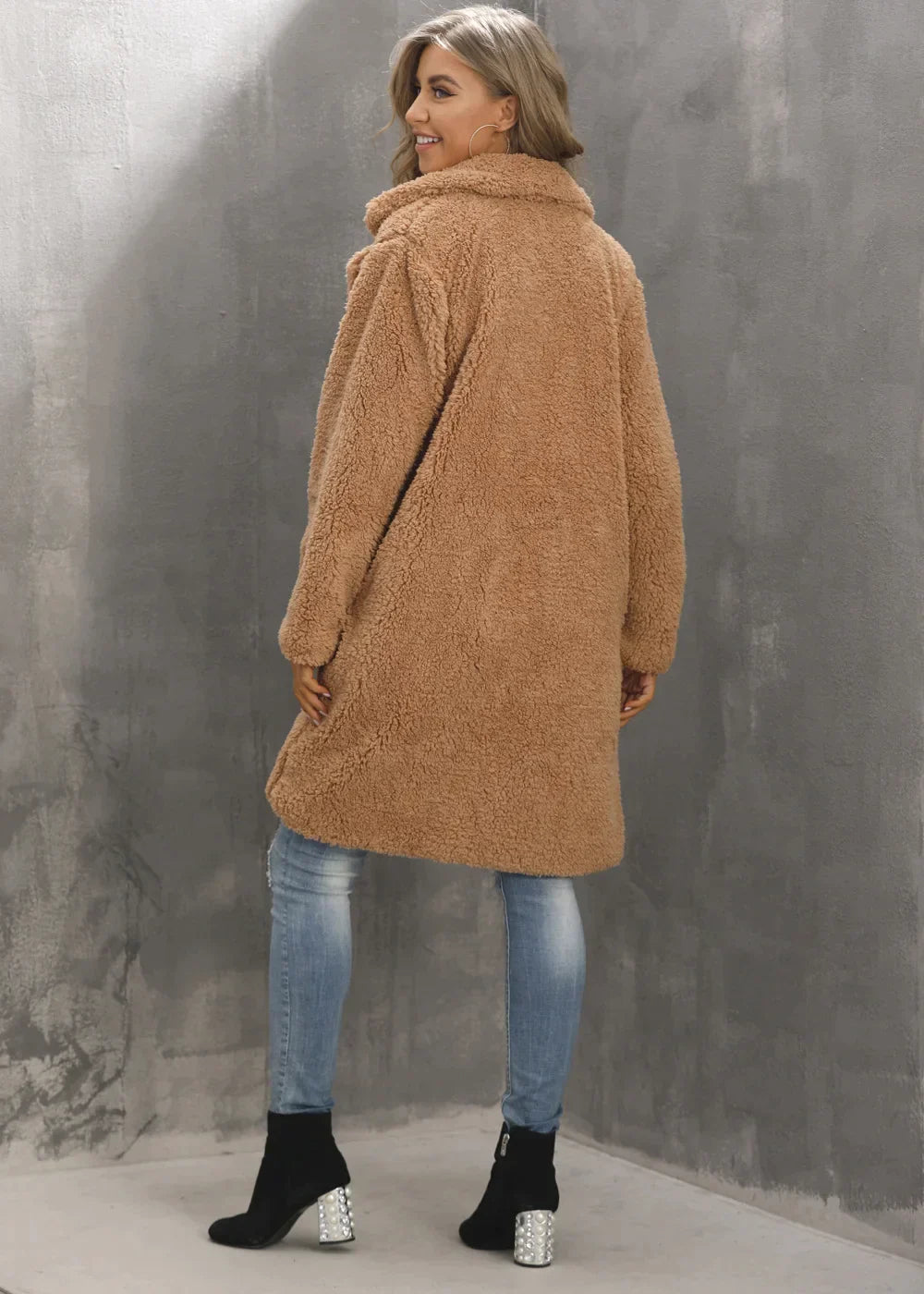 Cozy Long Winter Jacket – Open Front for Effortless Style 2
