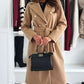Elegant Double-Breasted Coat – Chic Tie Closure for Women 2