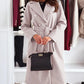 Elegant Double-Breasted Coat – Chic Tie Closure for Women 4
