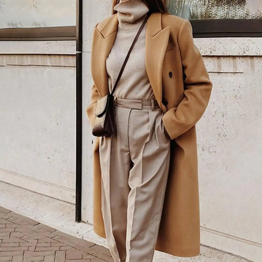 Elegant Midi Trench Coat – Tailored Fit for Timeless Style 0