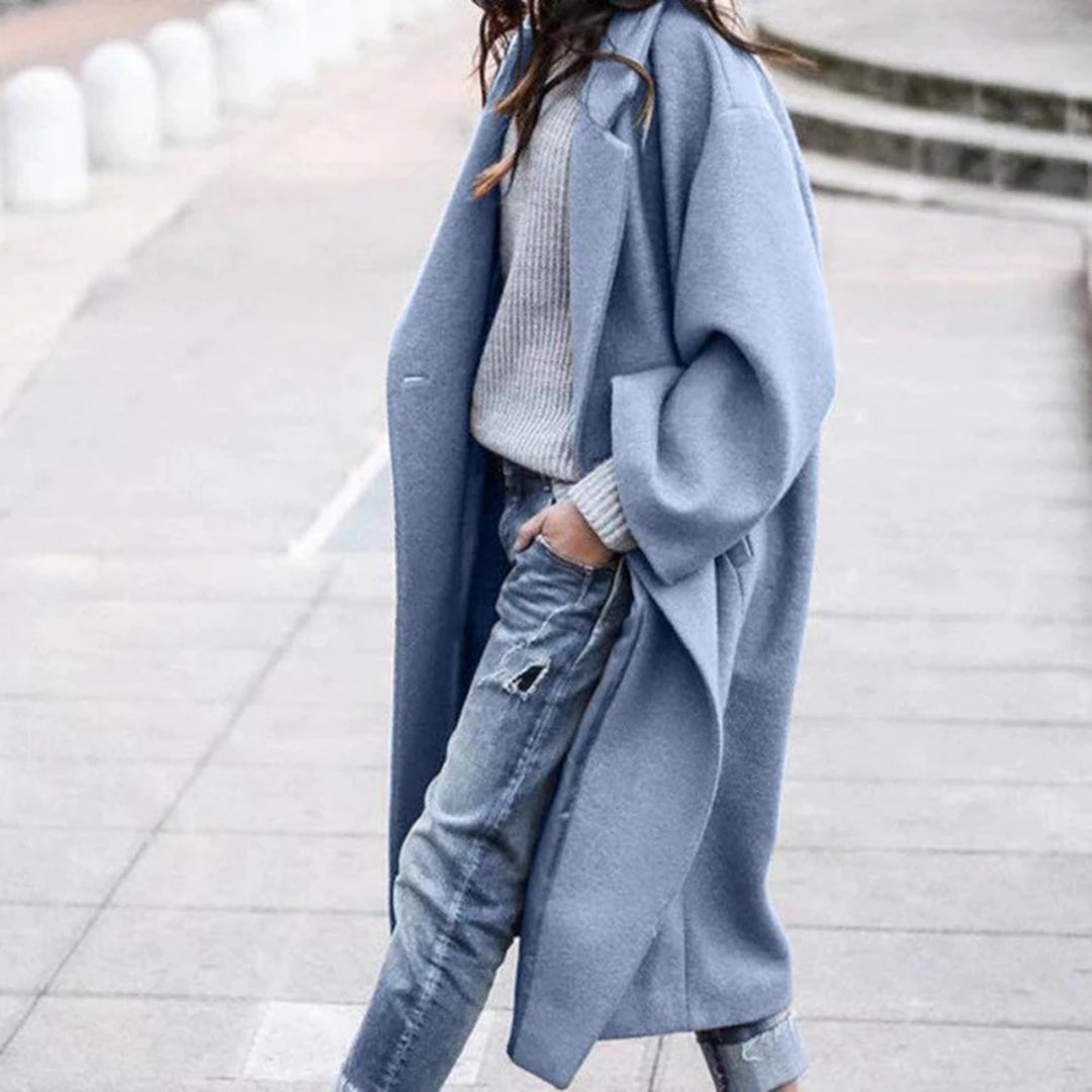 Elegant Winter Trench Coat – Chic One-Button Design for Style 0