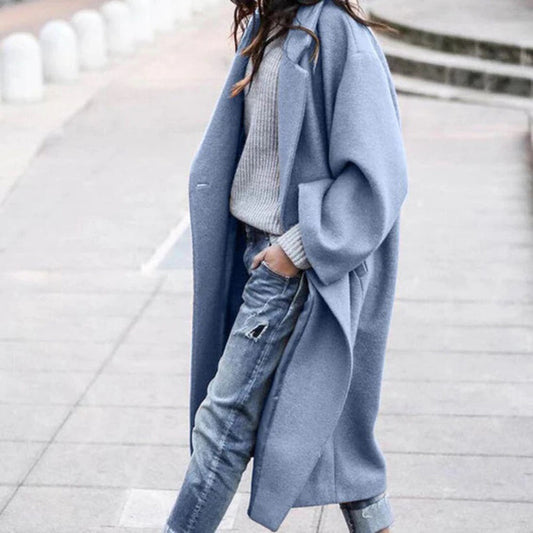 Elegant Winter Trench Coat – Chic One-Button Design for Style 0