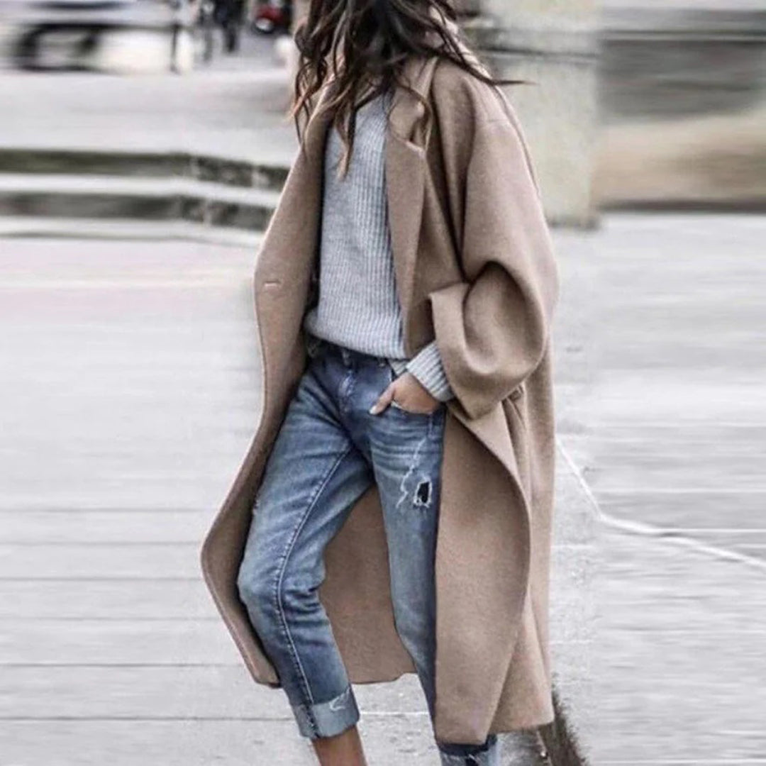 Elegant Winter Trench Coat – Chic One-Button Design for Style 1