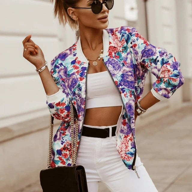 Floral Bomber Jacket – Lightweight & Relaxed Fit for Casual Style 3