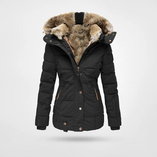 Fur-Collar Zip-Up Jacket – Stylish Warmth for Winter Outings 0