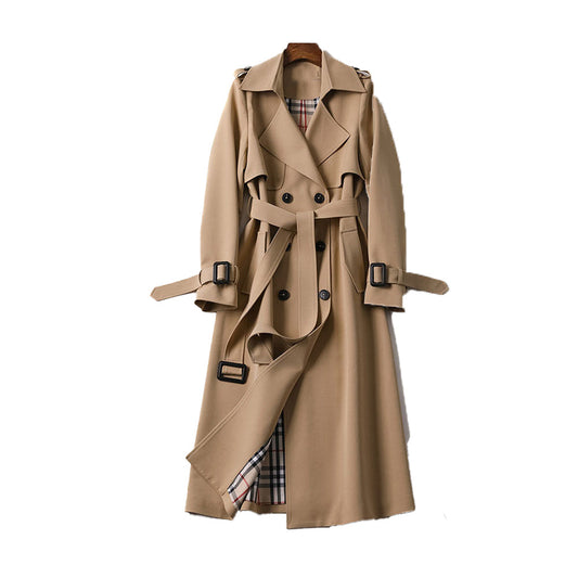 Ladies Trench Coat – Elegant Double Button for All Seasons 0