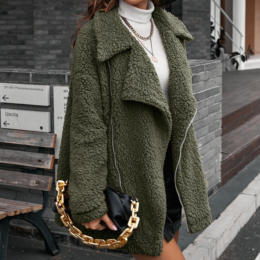 Oversized Sherpa Jacket – Cozy Lapel Collar for Winter Style 3