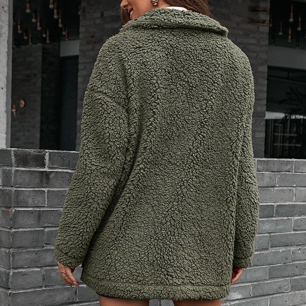 Oversized Sherpa Jacket – Cozy Lapel Collar for Winter Style 4