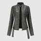 Stylish Stand Collar Leather Jacket – Tailored Fit for Modern Elegance 2