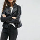Women's Biker Jacket – Asymmetrical Zip for Edgy Style 4