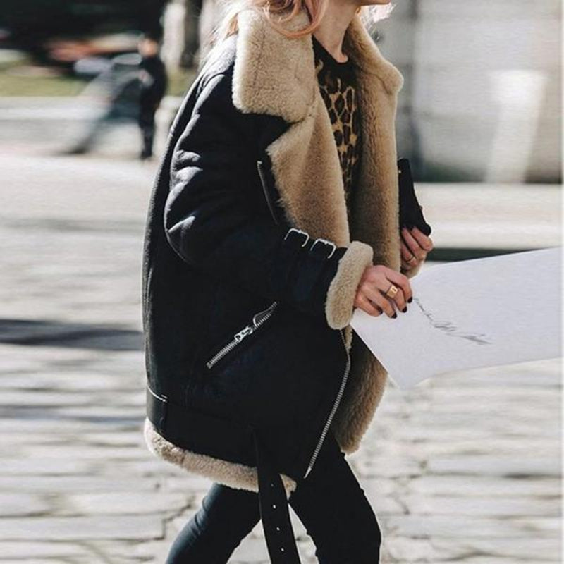 Women's Biker Jacket – Stylish Faux Leather for Winter Warmth 5