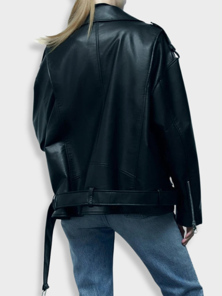 Women's Biker Jacket – Stylish PU Leather with Asymmetrical Zipper 1