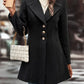 Women's Black Coat – Elegant Button Closure for Versatile Style 4