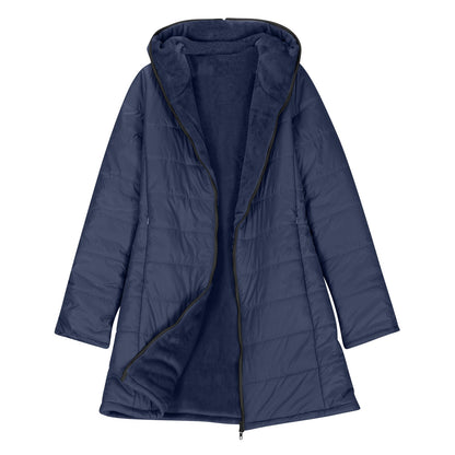 Women's Black Puffer Jacket – Cozy Plush Lining for Winter Warmth 0