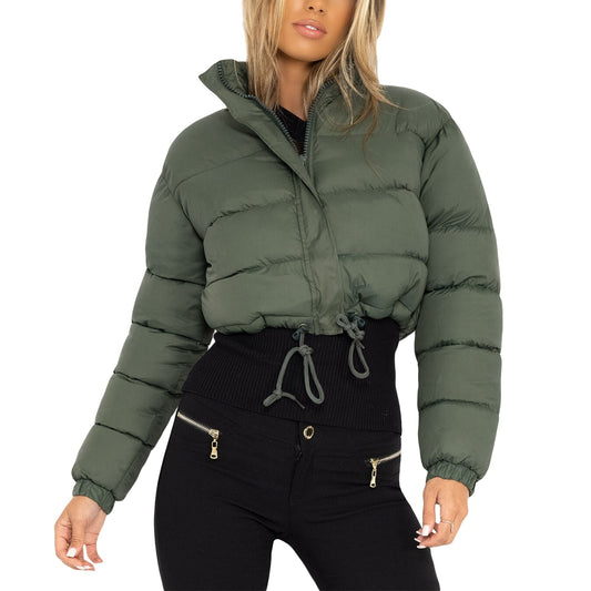 Women's Black Puffer Jacket – Cozy Turtleneck for Winter Warmth 0