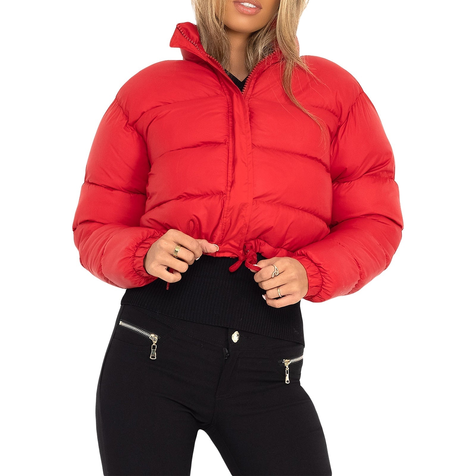 Women's Black Puffer Jacket – Cozy Turtleneck for Winter Warmth 1