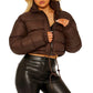 Women's Black Puffer Jacket – Cozy Turtleneck for Winter Warmth 2