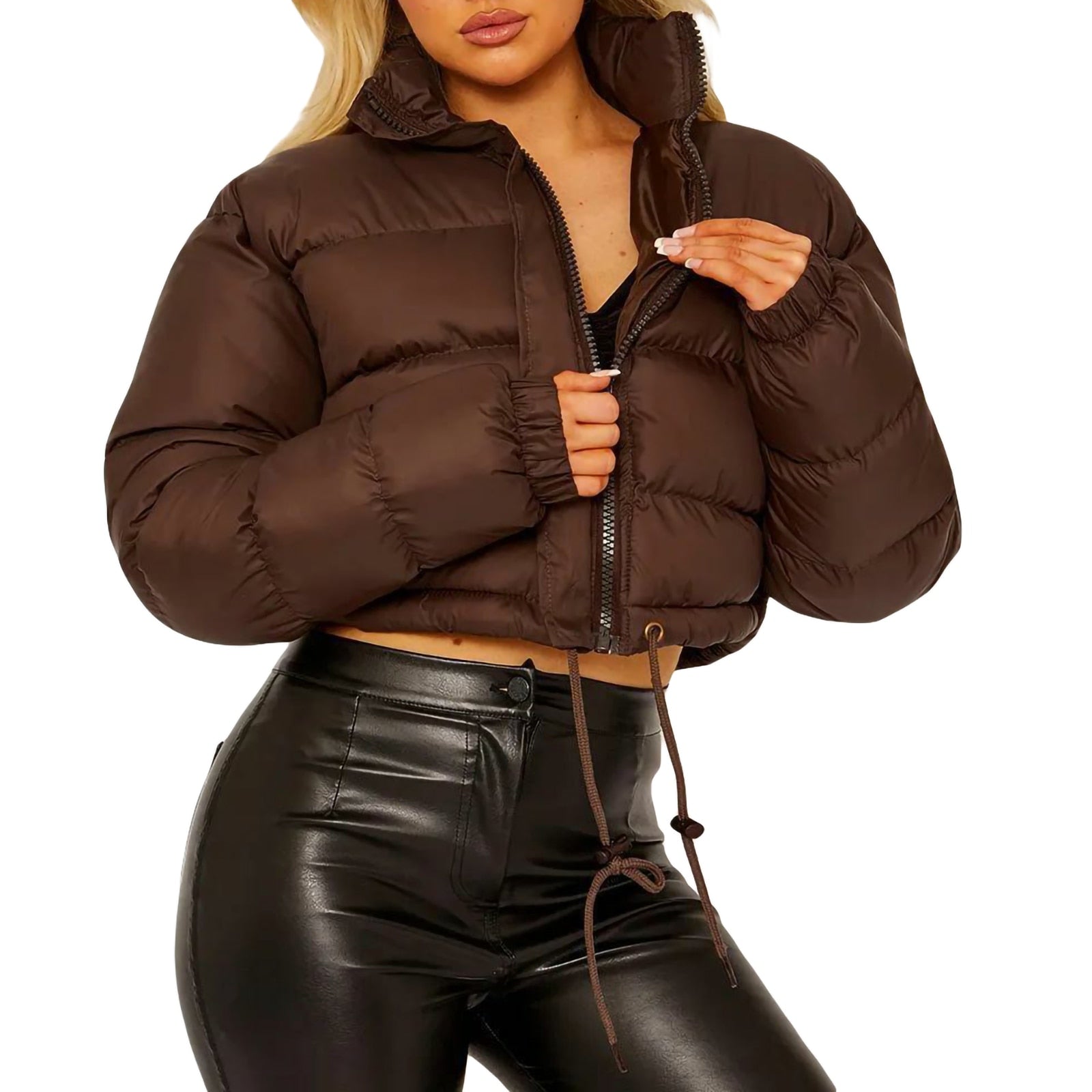 Women's Black Puffer Jacket – Cozy Turtleneck for Winter Warmth 2