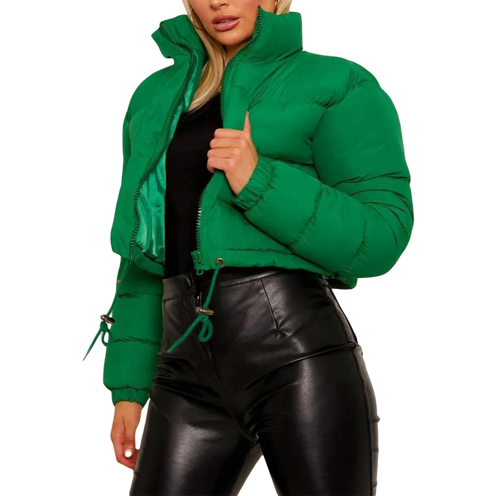 Women's Black Puffer Jacket – Cozy Turtleneck for Winter Warmth 3