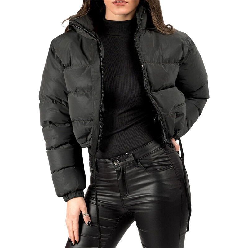 Women's Black Puffer Jacket – Cozy Turtleneck for Winter Warmth 5