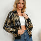 Women's Bomber Jacket – Sequin Trim for Chic Versatility 1