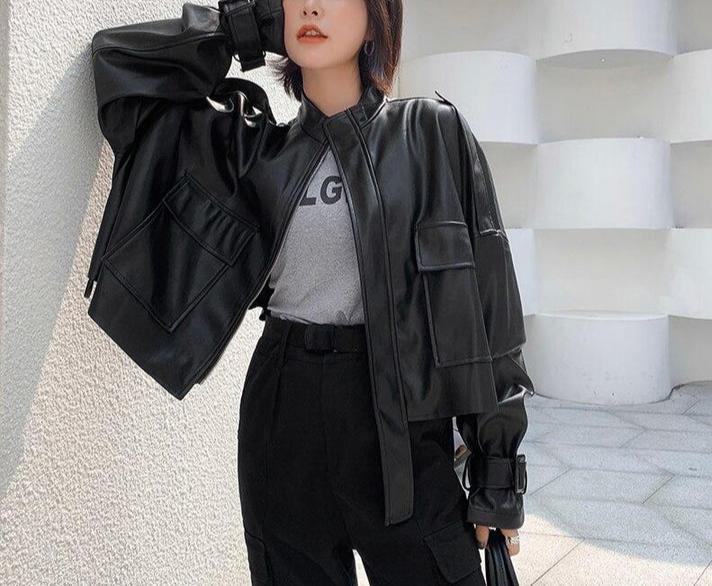 Women's Box Cut Leather Jacket – Chic Style for Every Occasion 1