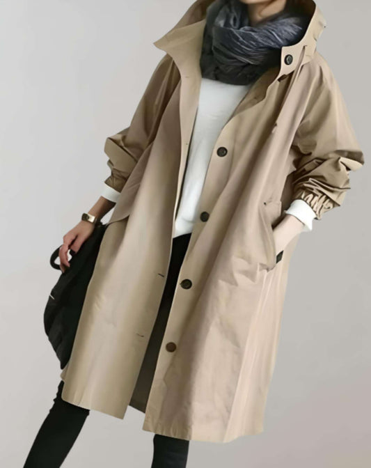 Women's Button-Up Trench Coat – Cozy Layering for Casual Days 0