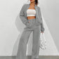 Women's Casual Bomber Jacket & Wide-Leg Pants Set – Effortless Style 10