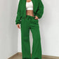 Women's Casual Bomber Jacket & Wide-Leg Pants Set – Effortless Style 11